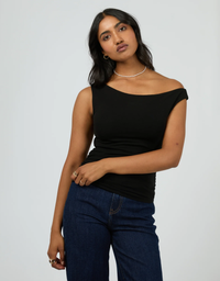 Kylie Off Shoulder Top-Black