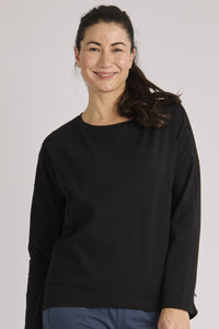 Drop Back L/S Tee-Black