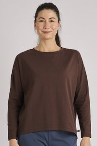 Drop Back L/S Tee-Coffee Bean