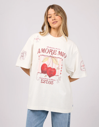 Aurora Oversized Tee-Vintage White