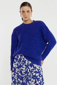 Kira Cable Jumper-Cobalt Blue