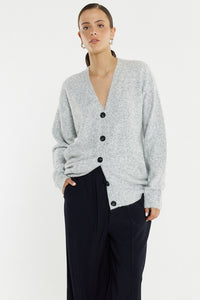 Lee Longline Cardi-Grey Marle