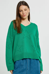 Selene Star Sweater-Green