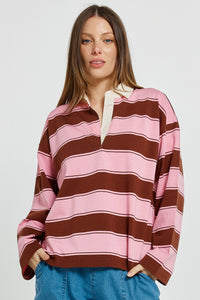 Roland Rugby Top-Pink/Choc Brown