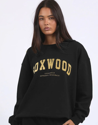 Metallic Interval Crew- Black With Gold