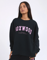 Interval Crew- Navy With Neon Pink
