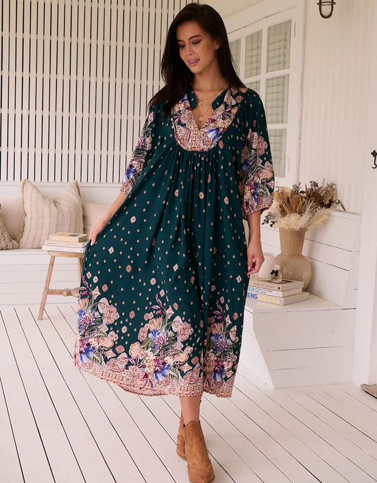 Boheme Midi Dress-Estella Print