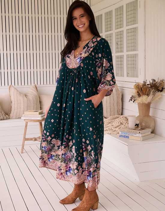 Boheme Midi Dress-Estella Print