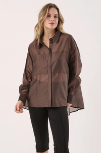Sass Val Oversized Shirt in Chocolate