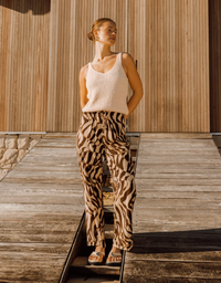 Boucle Knit Tank-Natural