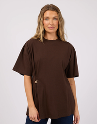 All About Eve AAE Liv Gather Tee-Brown