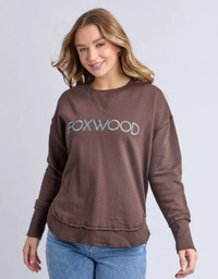 Simplified Metallic Crew-Coffee/Light Blue