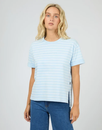 AAE Washed Stripe Tee-Ocean