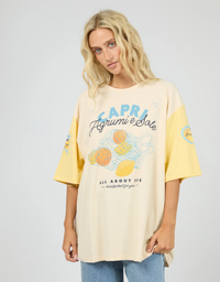 All About Eve Club Capri O/S Tee-Vanilla