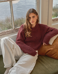 Ivy Knit Jumper-Wine