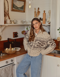 Zoe Knit Zip Thru-Oat