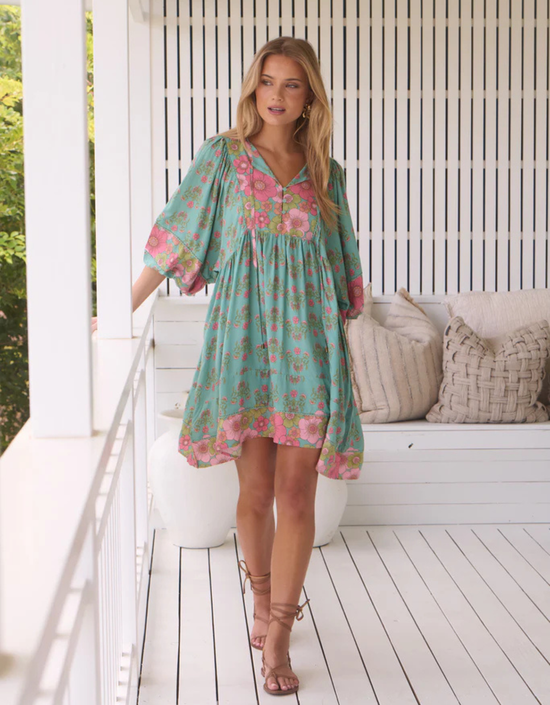 Adela Midi Dress-Meadowland Print