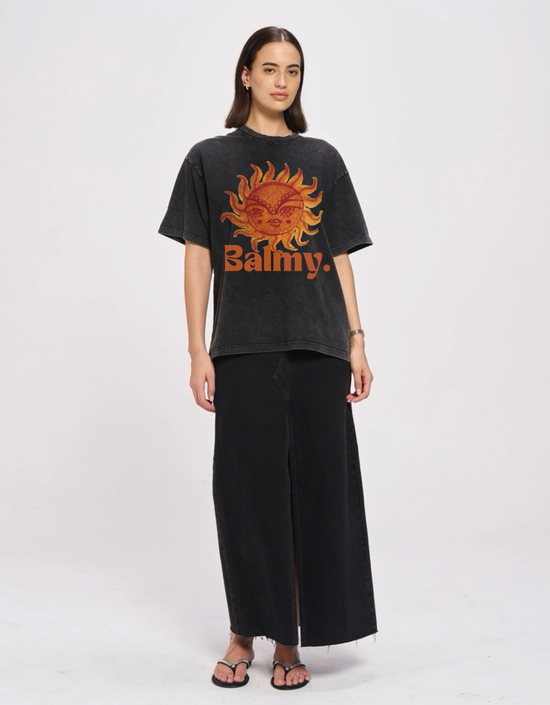 Balmy Oversized Tee- Acid Wash