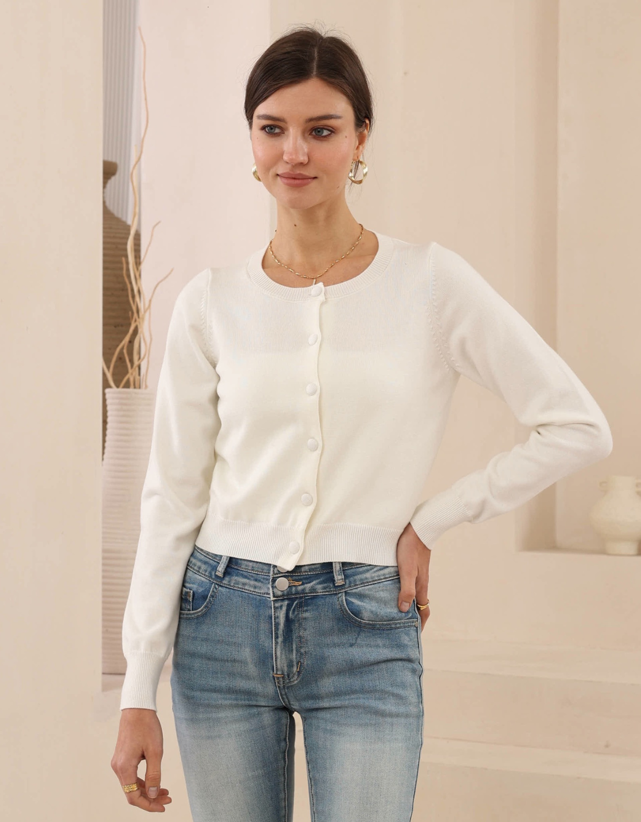 Crissy Cardigan - White