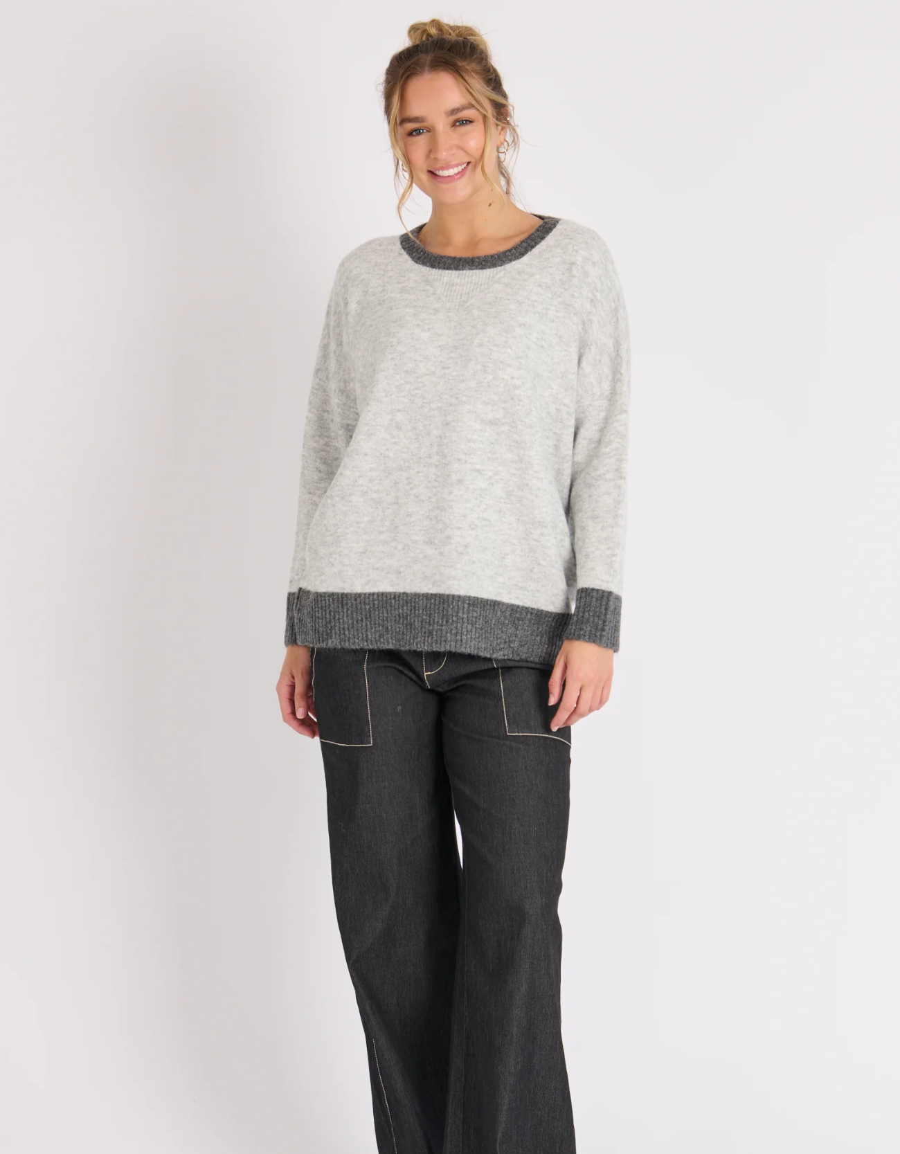Drop Shoulder Jumper - Grey