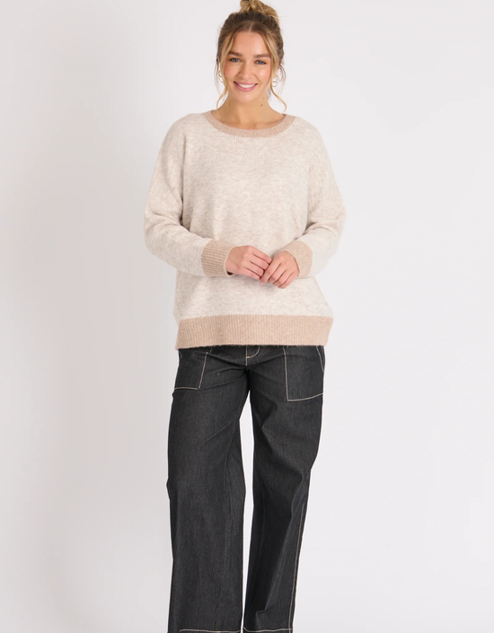 Drop Shoulder Jumper - Beige