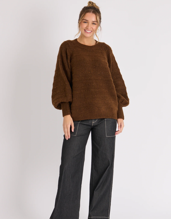 Bishop Sleeve Jumper - Chocolate
