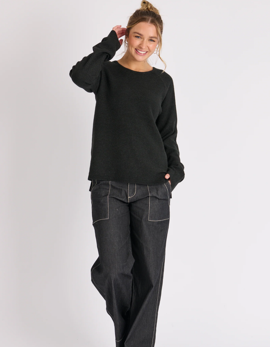 Raglan Boxy Jumper - Black
