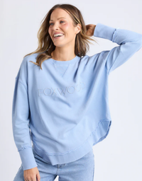 Washed Simplified Crew-Light Blue