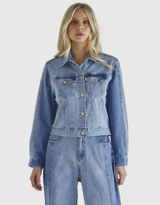 Rylie Jacket-Mixed Denim