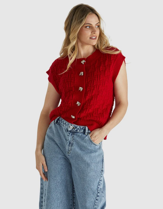 Zadie Vest-Poppy Red