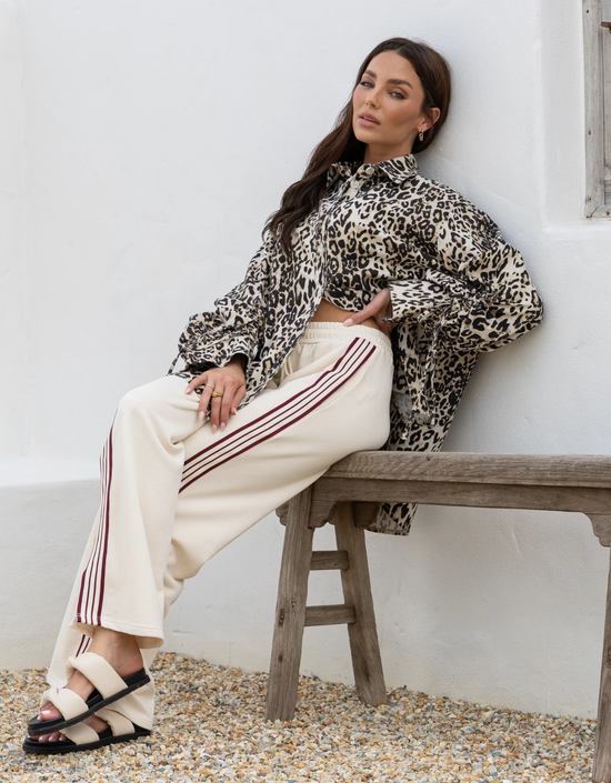 Bex Split Leg Racer-Cream