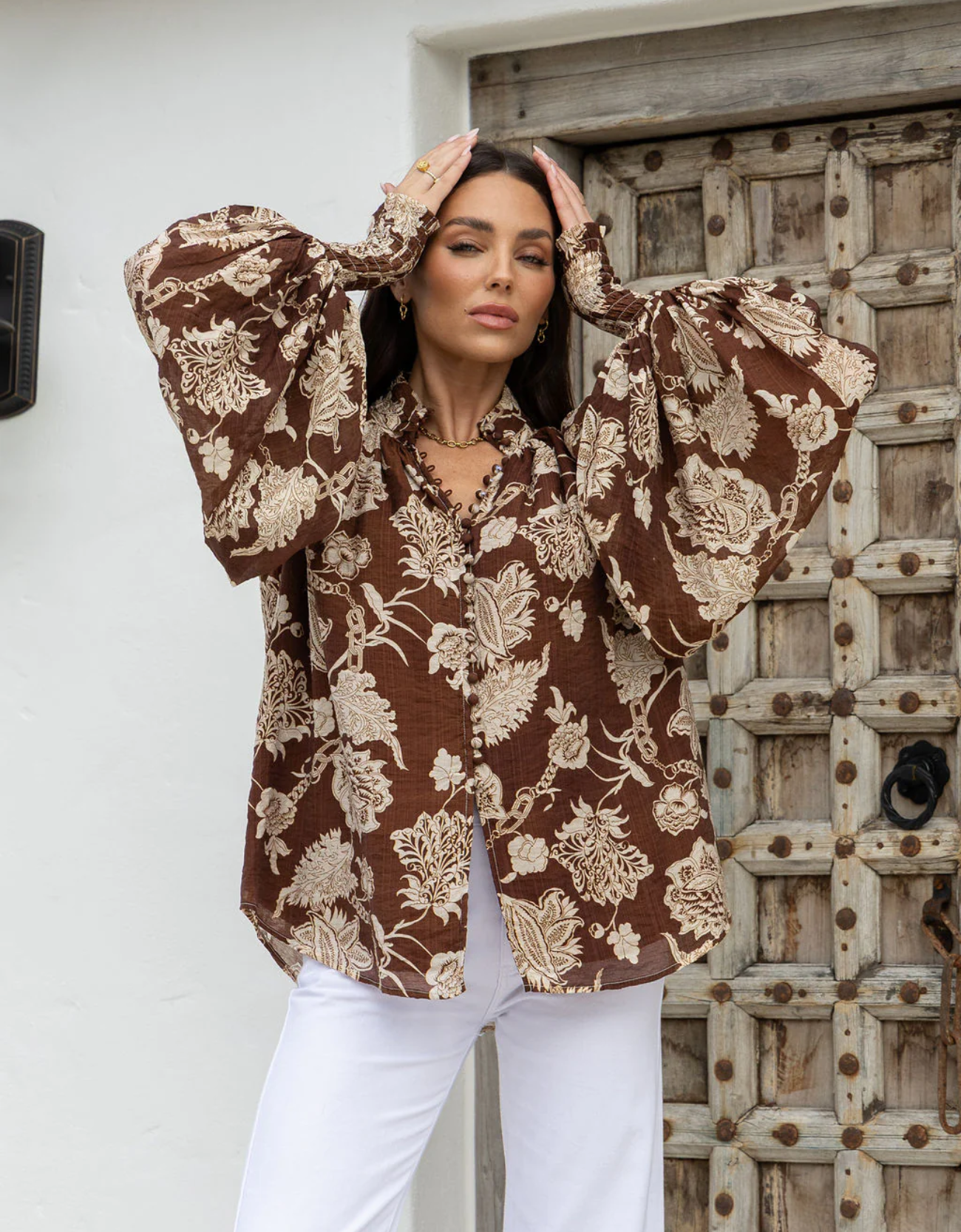Jolie Dreams Blouse-Chocolate