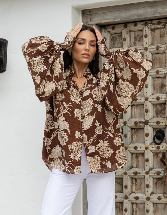 Jolie Dreams Blouse-Chocolate