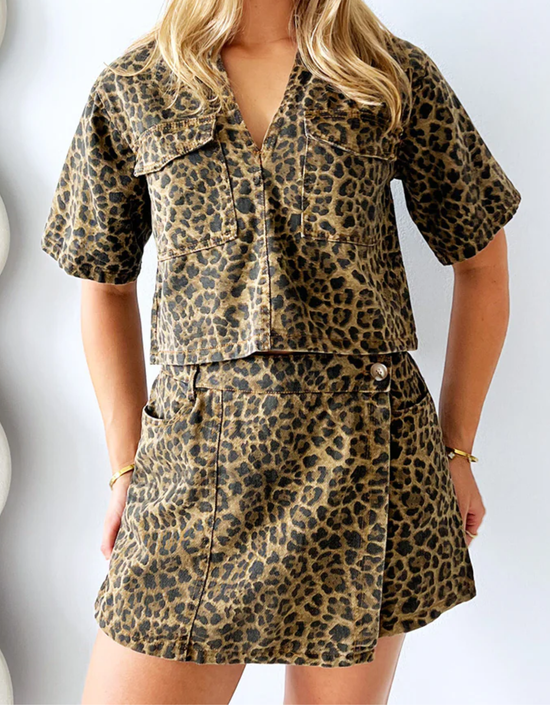 Alix Dark Leopard Top