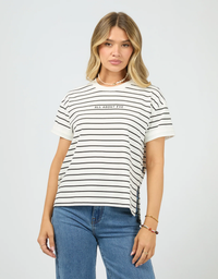 AAE Washed Striped Tee-Black