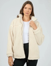 Newport Zip Thru Teddy-Natural