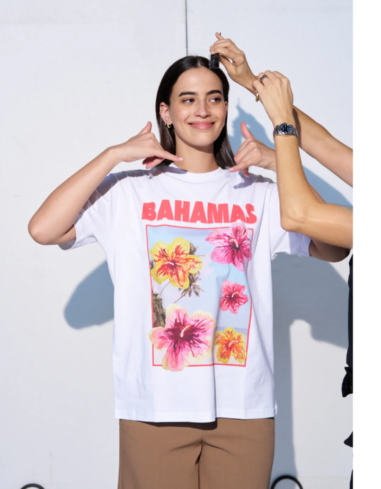 Bahamas Oversized Tee-Lucent White