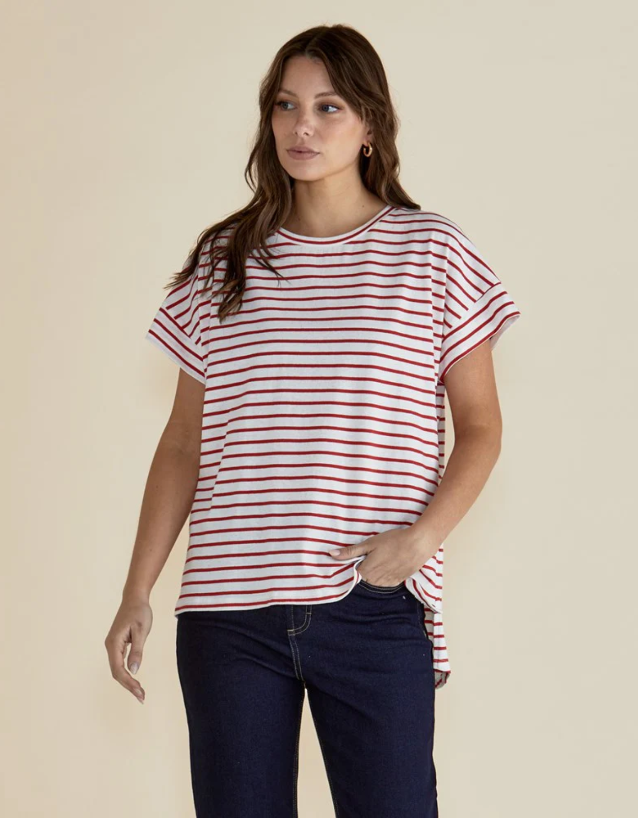 Willa Tee-Red Stripe