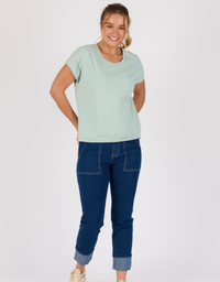 Shell Tee Round Neck-Sea Green