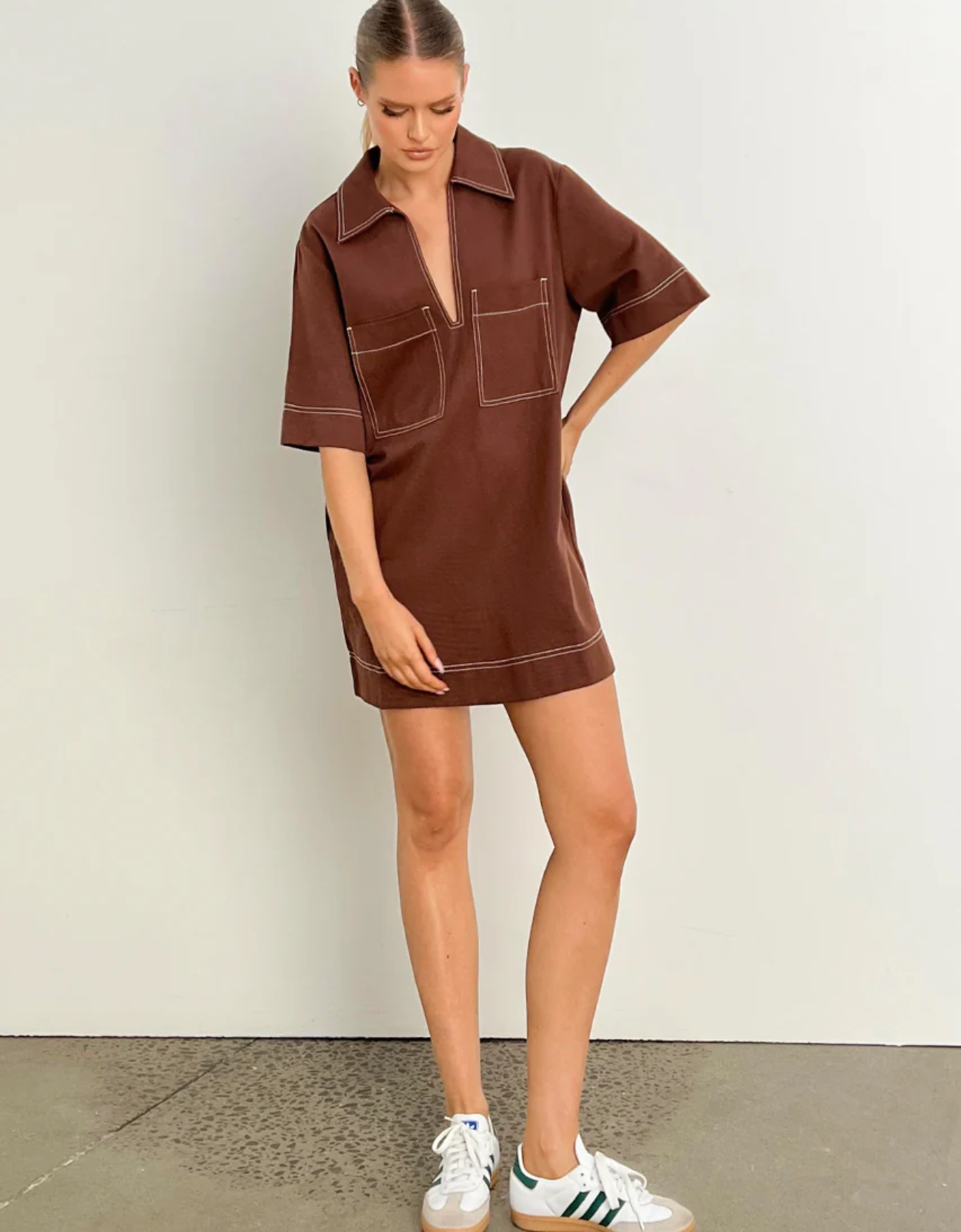 Tara Mini Dress-Chocolate