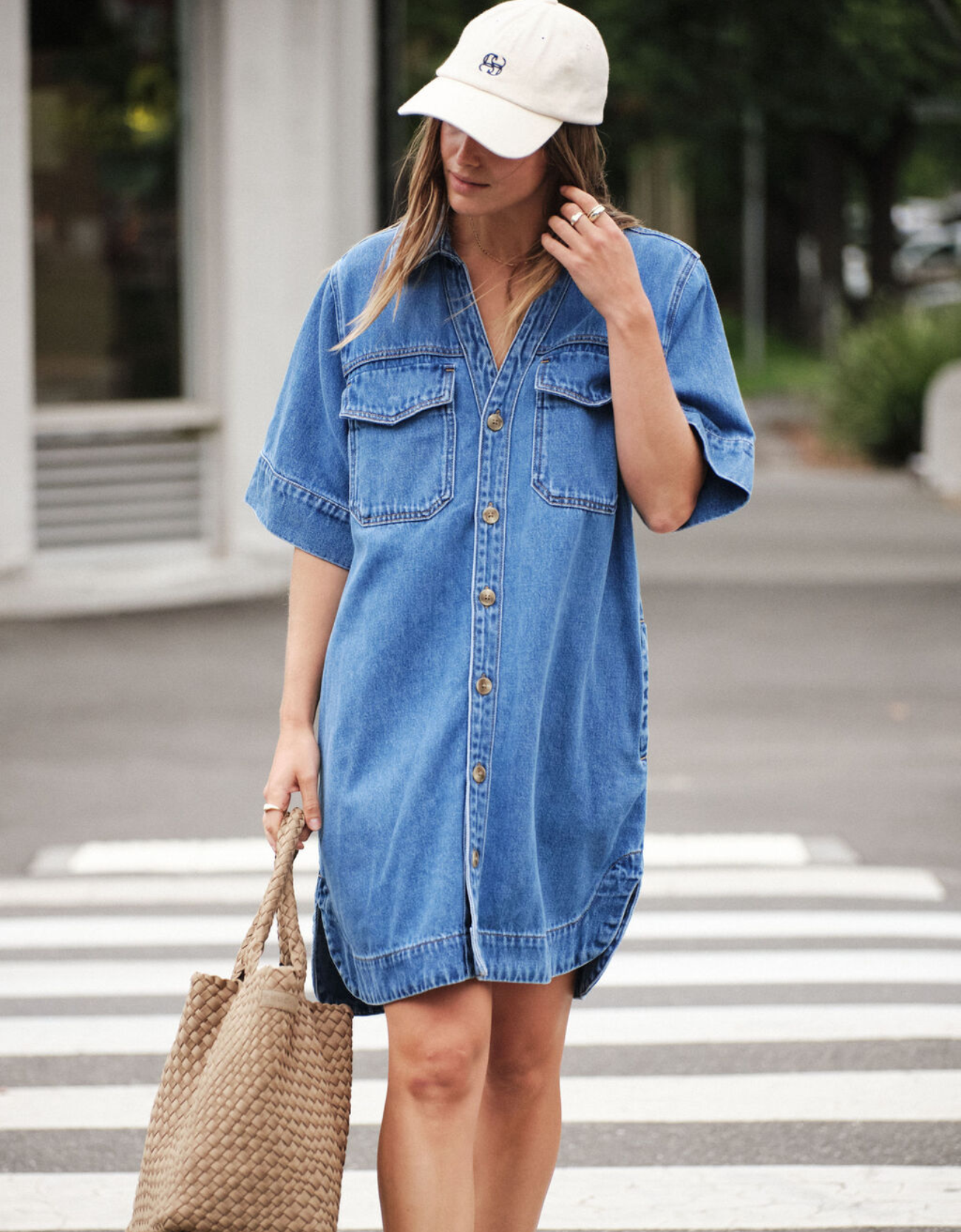 Relaxed Shirt Dress-Fresh Indigo