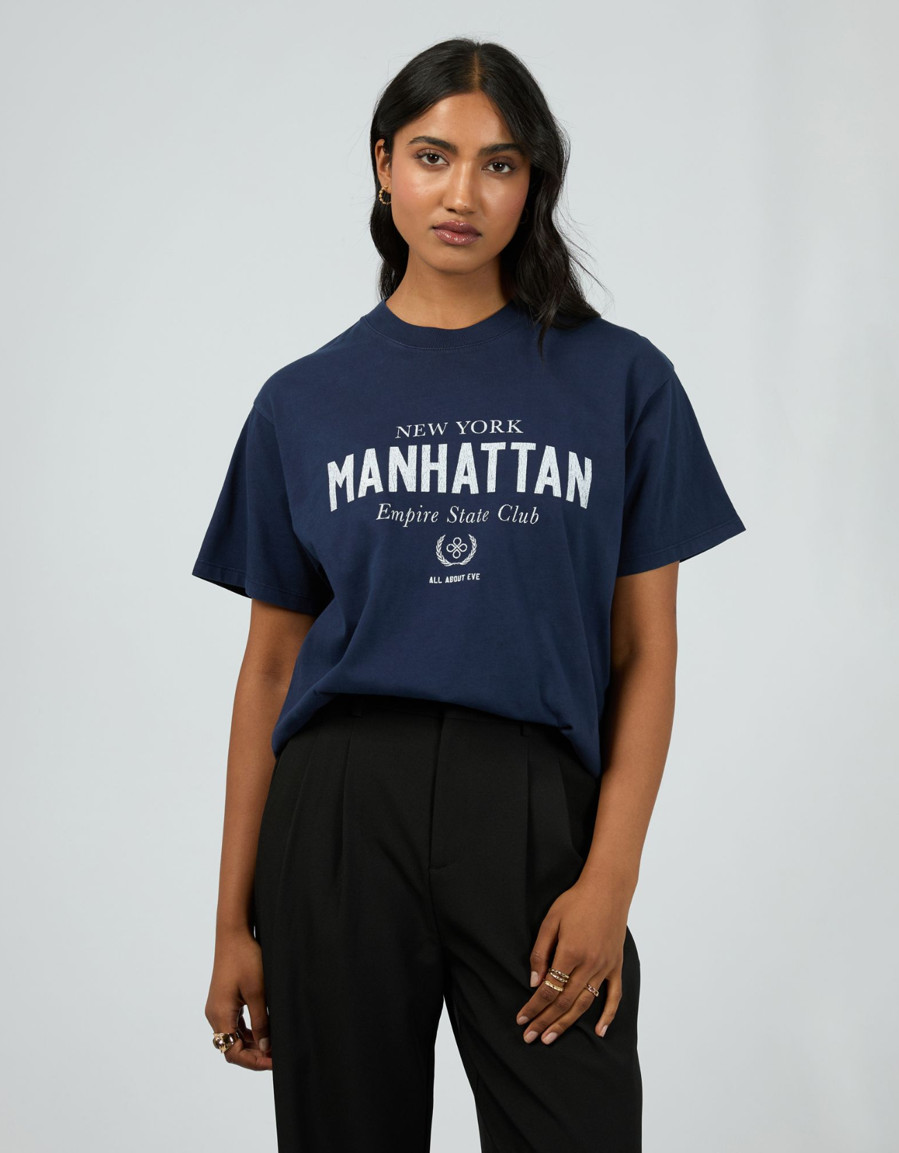 Manhattan Oversized Tee - Navy
