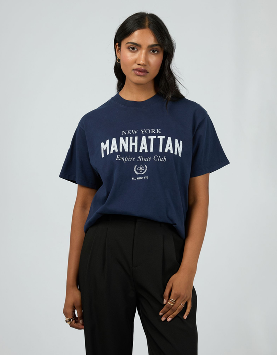 Manhattan Oversized Tee - Navy