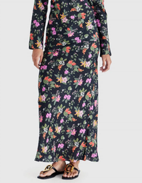 Beckett Bias Skirt-Night Garden