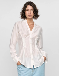 Amara Pintuck Shirt-White