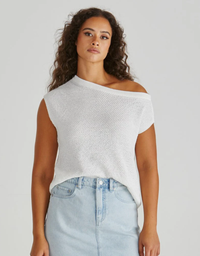 Jaci Knit Top-white