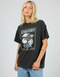 Wild Cherry Relaxed tee-Washed Black
