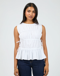 Lou Lou Tie Top-White