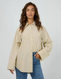 Nara Stripe Shirt-Yellow