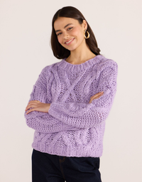 Jennifer Cable Knit-Lilac